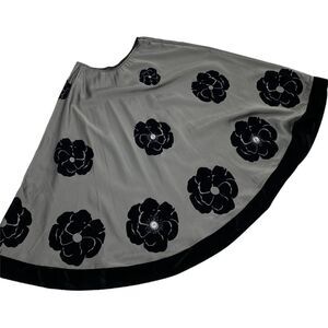 MSK Women's Rose Bead Embellished Circle Skater Midi Dress Black & Gray Small